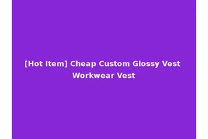 [Hot Item] Cheap Custom Glossy Vest Workwear Vest