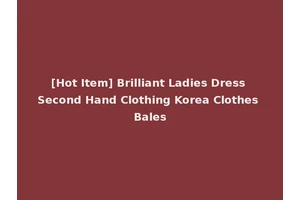 [Hot Item] Brilliant Ladies Dress Second Hand Clothing Korea Clothes Bales