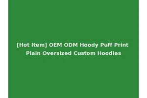 [Hot Item] OEM ODM Hoody Puff Print Plain Oversized Custom Hoodies