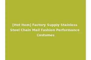 [Hot Item] Factory Supply Stainless Steel Chain Mail Fashion Performance Costumes