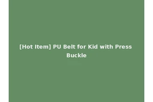 [Hot Item] PU Belt for Kid with Press Buckle