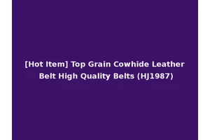 [Hot Item] Top Grain Cowhide Leather Belt High Quality Belts (HJ1987)