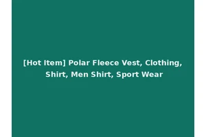 [Hot Item] Polar Fleece Vest, Clothing, Shirt, Men Shirt, Sport Wear