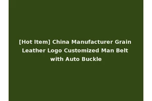 [Hot Item] China Manufacturer Grain Leather Logo Customized Man Belt with Auto Buckle