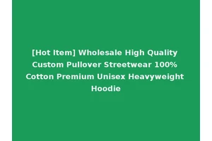 [Hot Item] Wholesale High Quality Custom Pullover Streetwear 100% Cotton Premium Unisex Heavyweight Hoodie