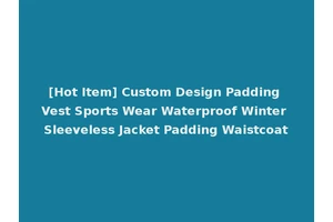 [Hot Item] Custom Design Padding Vest Sports Wear Waterproof Winter Sleeveless Jacket Padding Waistcoat