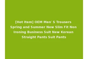 [Hot Item] OEM Men′ S Trousers Spring and Summer New Slim Fit Non Ironing Business Suit New Korean Straight Pants Suit Pants
