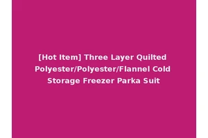 [Hot Item] Three Layer Quilted Polyester/Polyester/Flannel Cold Storage Freezer Parka Suit
