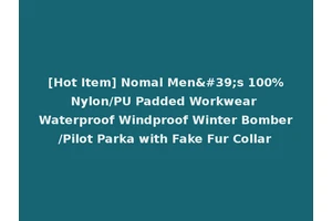 [Hot Item] Nomal Men's 100%Nylon/PU Padded Workwear Waterproof Windproof Winter Bomber/Pilot Parka with Fake Fur Collar