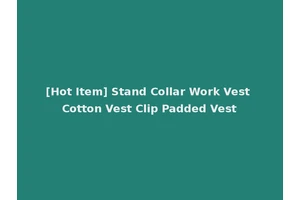 [Hot Item] Stand Collar Work Vest Cotton Vest Clip Padded Vest