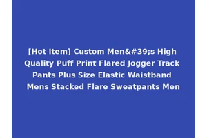 [Hot Item] Custom Men's High Quality Puff Print Flared Jogger Track Pants Plus Size Elastic Waistband Mens Stacked Flare Sweatpants Men