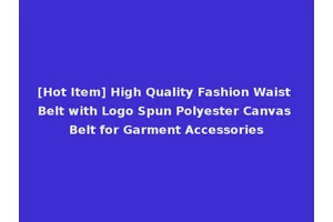 [Hot Item] High Quality Fashion Waist Belt with Logo Spun Polyester Canvas Belt for Garment Accessories