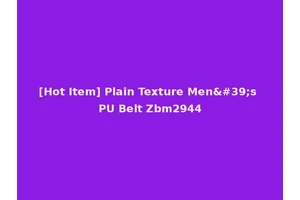 [Hot Item] Plain Texture Men's PU Belt Zbm2944