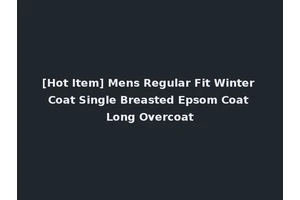 [Hot Item] Mens Regular Fit Winter Coat Single Breasted Epsom Coat Long Overcoat