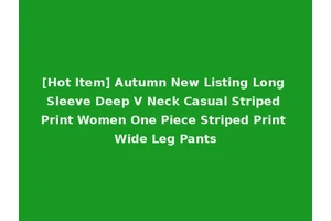 [Hot Item] Autumn New Listing Long Sleeve Deep V Neck Casual Striped Print Women One Piece Striped Print Wide Leg Pants