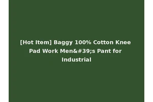 [Hot Item] Baggy 100% Cotton Knee Pad Work Men's Pant for Industrial