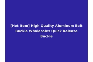 [Hot Item] High Quality Aluminum Belt Buckle Wholesales Quick Release Buckle