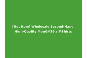 [Hot Item] Wholesale Second-Hand High-Quality Men's T-Shirts
