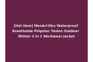 [Hot Item] Men's Waterproof Breathable Polyeter Taslon Outdoor Winter 3 in 1 Workwear Jacket