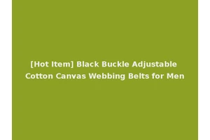 [Hot Item] Black Buckle Adjustable Cotton Canvas Webbing Belts for Men