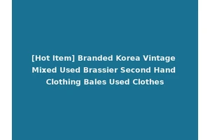 [Hot Item] Branded Korea Vintage Mixed Used Brassier Second Hand Clothing Bales Used Clothes
