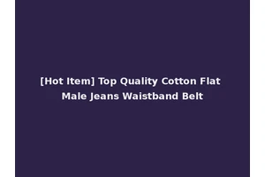 [Hot Item] Top Quality Cotton Flat Male Jeans Waistband Belt