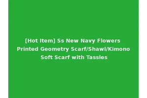 [Hot Item] Ss New Navy Flowers Printed Geometry Scarf/Shawl/Kimono Soft Scarf with Tassles
