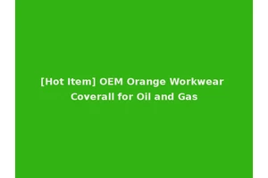 [Hot Item] OEM Orange Workwear Coverall for Oil and Gas