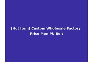 [Hot Item] Custom Wholesale Factory Price Men PU Belt
