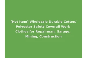 [Hot Item] Wholesale Durable Cotton/Polyester Safety Coverall Work Clothes for Repairman, Garage, Mining, Construction