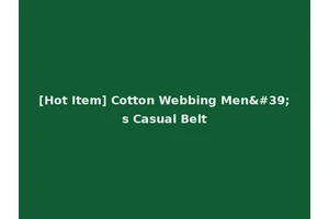 [Hot Item] Cotton Webbing Men's Casual Belt