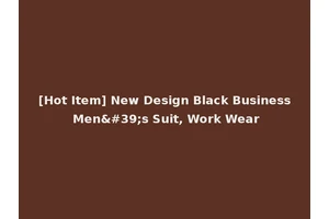 [Hot Item] New Design Black Business Men's Suit, Work Wear