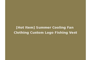 [Hot Item] Summer Cooling Fan Clothing Custom Logo Fishing Vest