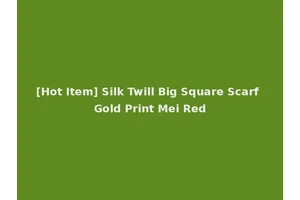 [Hot Item] Silk Twill Big Square Scarf Gold Print Mei Red