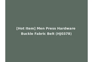 [Hot Item] Men Press Hardware Buckle Fabric Belt (HJ0378)