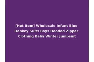 [Hot Item] Wholesale Infant Blue Donkey Suits Boys Hooded Zipper Clothing Baby Winter Jumpsuit
