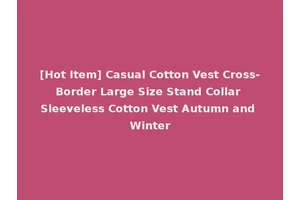 [Hot Item] Casual Cotton Vest Cross-Border Large Size Stand Collar Sleeveless Cotton Vest Autumn and Winter