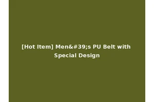 [Hot Item] Men's PU Belt with Special Design