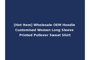 [Hot Item] Wholesale OEM Hoodie Customised Women Long Sleeve Printed Pullover Sweat Shirt