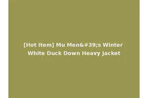 [Hot Item] Mu Men's Winter White Duck Down Heavy Jacket