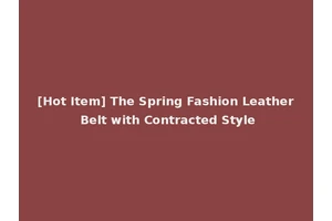 [Hot Item] The Spring Fashion Leather Belt with Contracted Style
