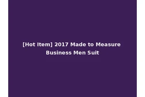 [Hot Item] 2017 Made to Measure Business Men Suit