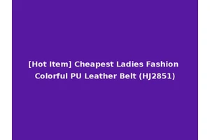 [Hot Item] Cheapest Ladies Fashion Colorful PU Leather Belt (HJ2851)