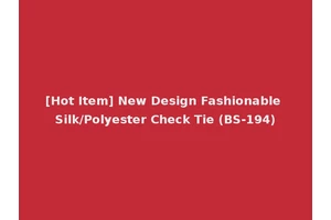 [Hot Item] New Design Fashionable Silk/Polyester Check Tie (BS-194)