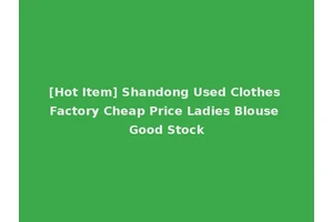 [Hot Item] Shandong Used Clothes Factory Cheap Price Ladies Blouse Good Stock