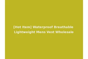 [Hot Item] Waterproof Breathable Lightweight Mens Vest Wholesale