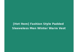 [Hot Item] Fashion Style Padded Sleeveless Men Winter Warm Vest