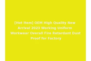 [Hot Item] OEM High Quality New Arrival 2023 Working Uniform Workwear Overall Fire Retardant Dust Proof for Factory