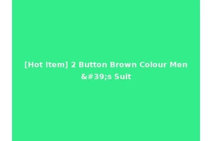 [Hot Item] 2 Button Brown Colour Men's Suit