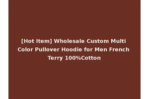 [Hot Item] Wholesale Custom Multi Color Pullover Hoodie for Men French Terry 100%Cotton